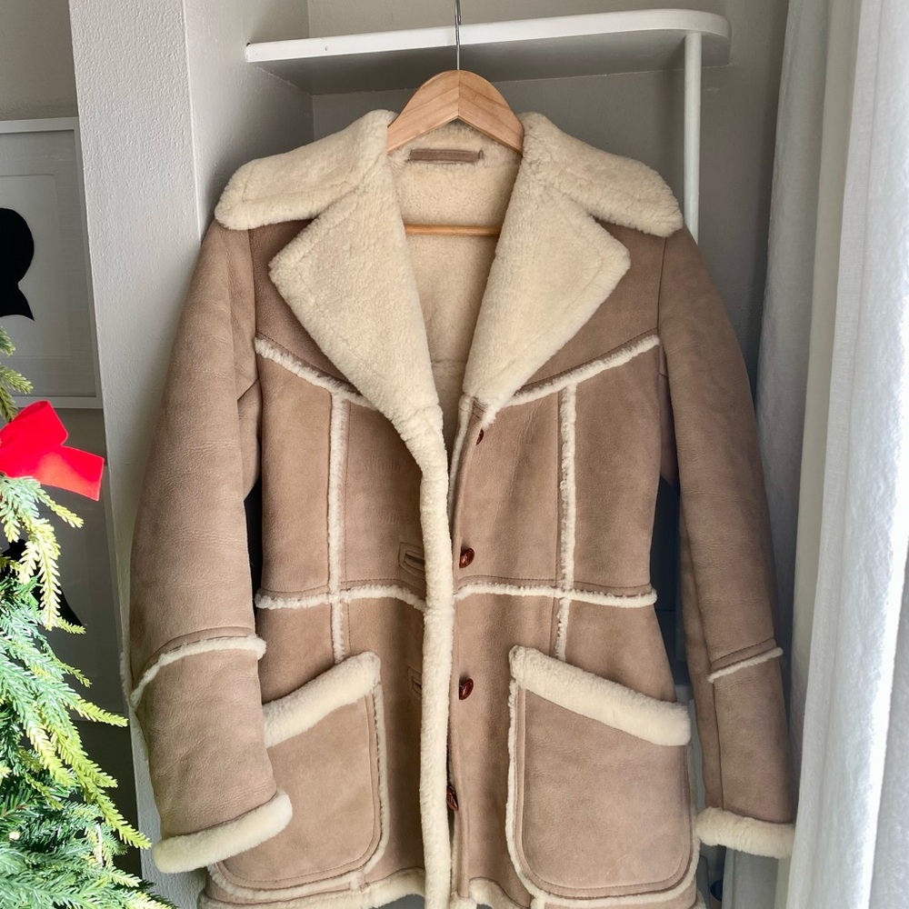 Shearling Lined Tan Coat